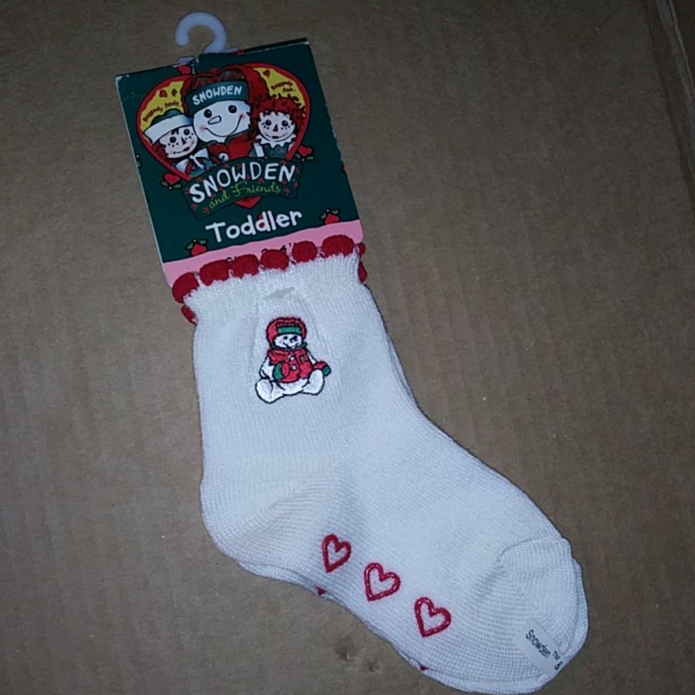 Snowden Snowman Toddler Socks Size 3-4 1/2 Vintage Raggedy Ann & Andy New